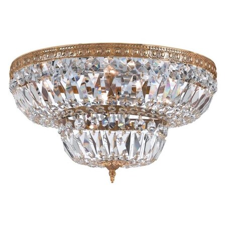 Crystorama Four Light Olde Brass Bowl Flush Mount 718-OB-CL-MWP